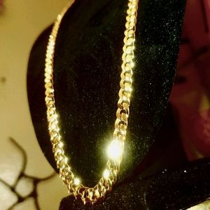 Necklace 14k gold stamp link  jewelry